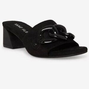 Anne Klein NEW Size 8.5 Women's Marilyn Heeled Black Sandal